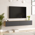Έπιπλο Τηλεόρασης Επιτοίχιο Dello Pakoworld Ανθρακί-Sonoma 180X31.6X29.6Εκ