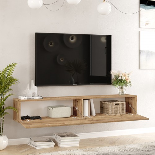 Έπιπλο Τηλεόρασης Επιτοίχιο Dello Pakoworld Sonoma 180X31.6X29.6Εκ
