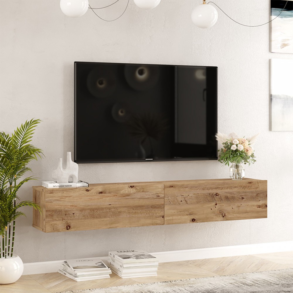 Έπιπλο Τηλεόρασης Επιτοίχιο Dello Pakoworld Sonoma 180X31.6X29.6Εκ