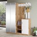 Έπιπλο Εισόδου Doorse Pakoworld Μελαμίνης Λευκό-Oak 147.5X35X180Εκ