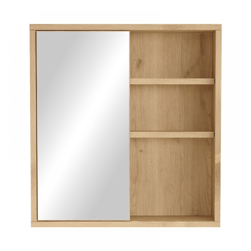 Ντουλάπι Μπάνιου Bagno Με Καθρέπτη Pakoworld Oak 60X14.5X63.6Εκ