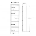 Βιβλιοθήκη Oteca 10Θέσεων Pakoworld Oak 51.1X25.4X180Εκ
