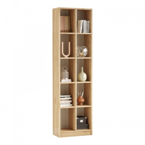 Βιβλιοθήκη Oteca 10Θέσεων Pakoworld Oak 51.1X25.4X180Εκ