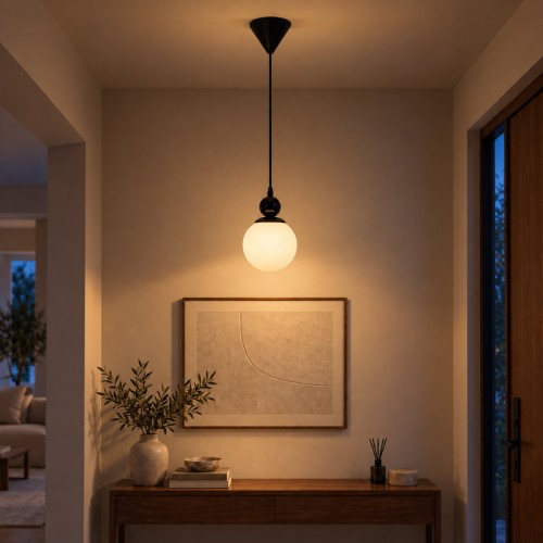 Φωτιστικό Οροφής Larvic Pakoworld Ε27 Μαύρο Μέταλλο 15X15X70Εκ