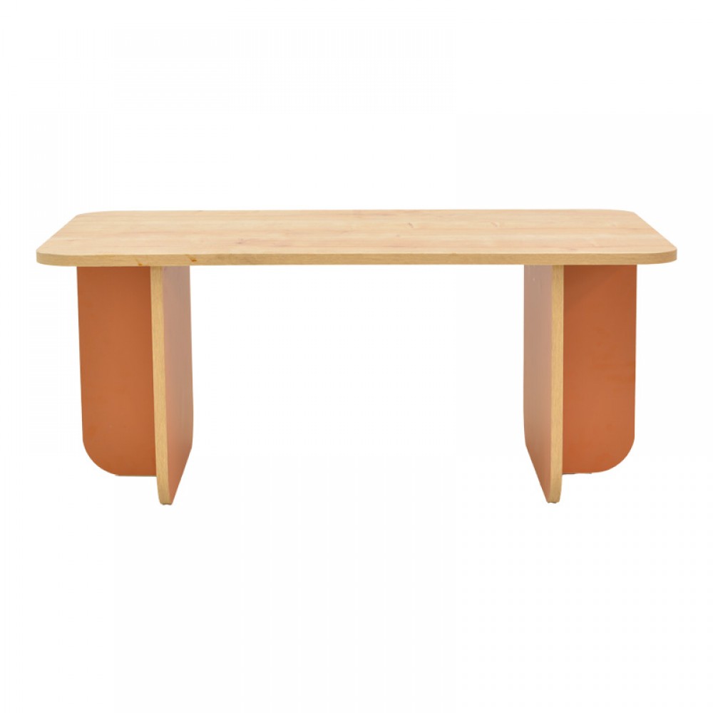 Τραπέζι Bοca Pakoworld Σε Oak-Κεραμιδί Απόχρωση 100X60X42Εκ