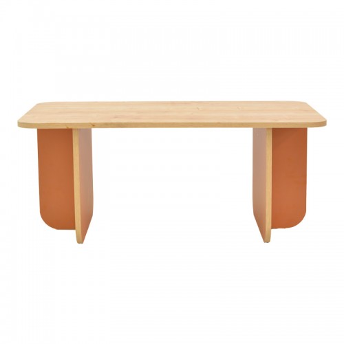 Τραπέζι Bοca Pakoworld Σε Oak-Κεραμιδί Απόχρωση 100X60X42Εκ