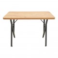 Τραπέζι Vertex Pakoworld Oak Με Μαύρα Μεταλλικά Πόδια 110X70X72Εκ