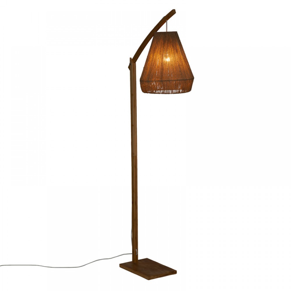 Φωτιστικό Δαπέδου Sean Pakoworld Ε27 60W Μπαμπού Μπεζ 52X30X158Εκ
