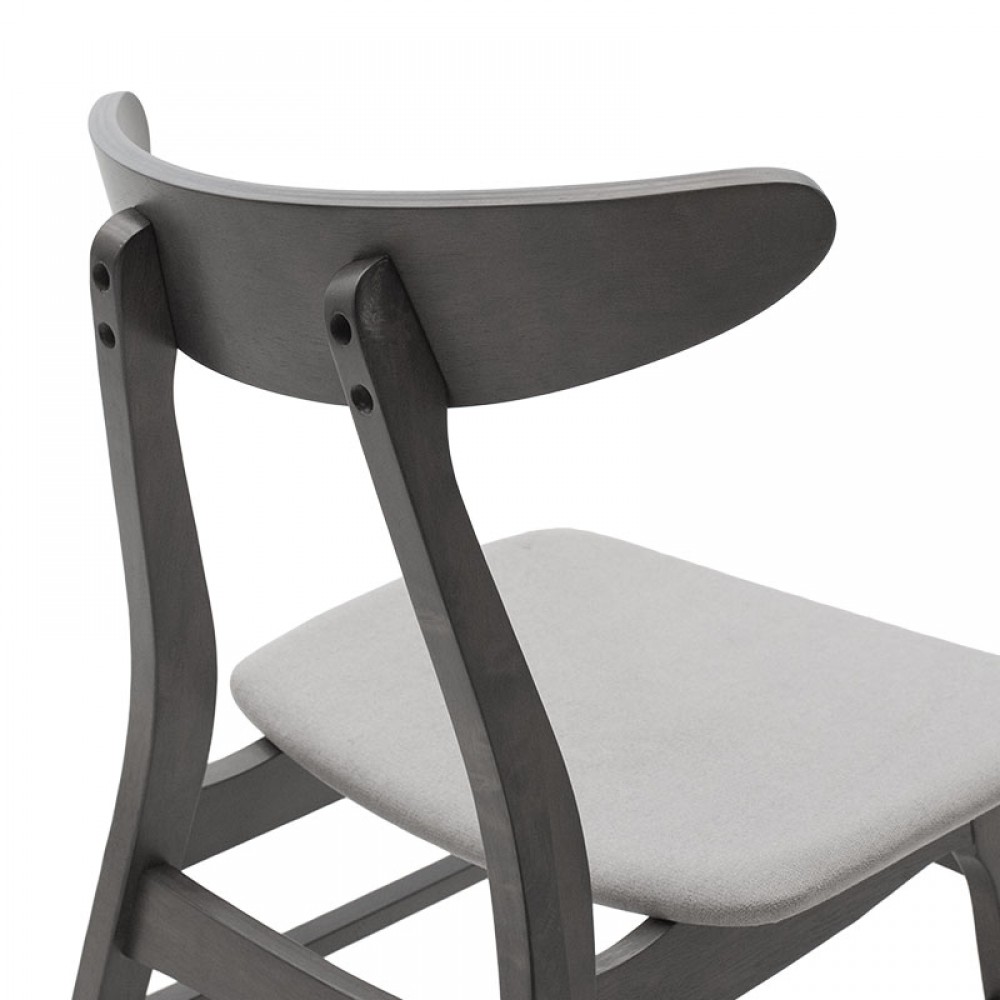 Tραπεζαρία Benson - Orlean Pakoworld Σετ 5Τμχ Rustic Grey-Ύφασμα Γκρι 120X75X75Εκ