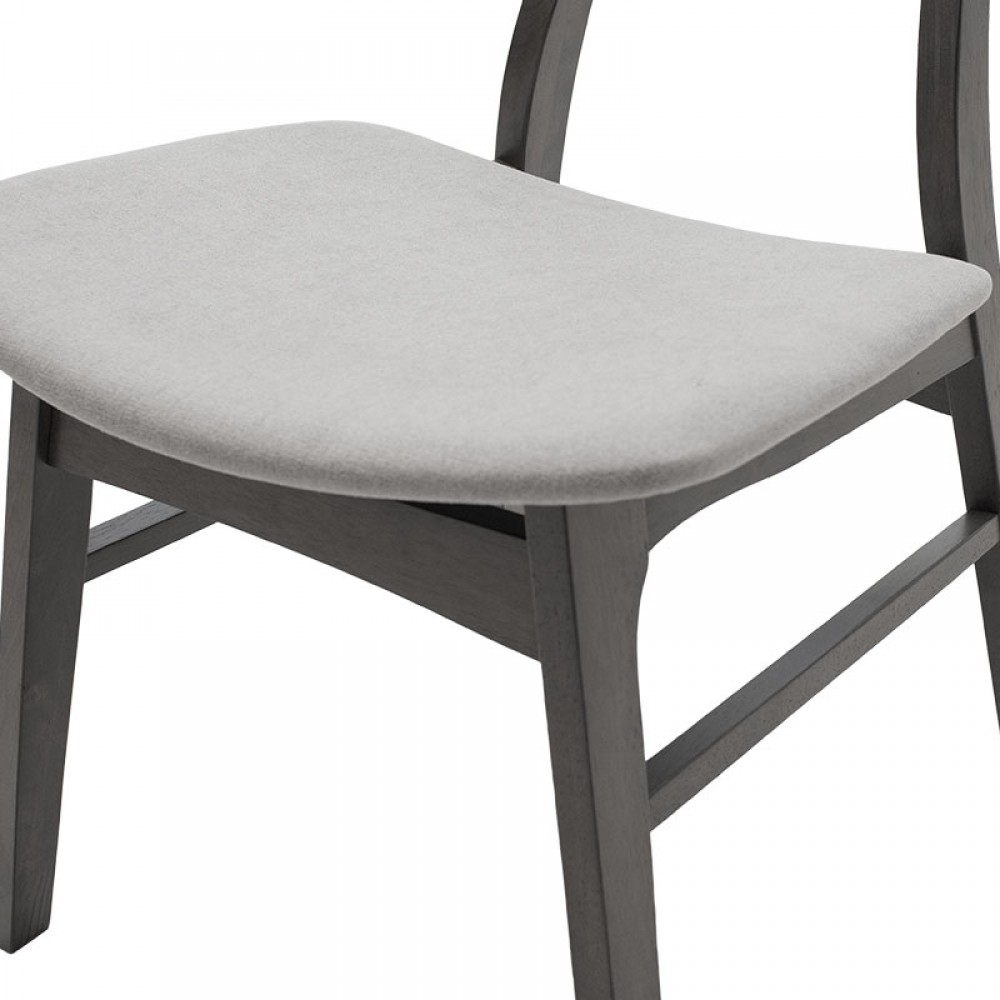 Tραπεζαρία Benson - Orlean Pakoworld Σετ 5Τμχ Rustic Grey-Ύφασμα Γκρι 120X75X75Εκ