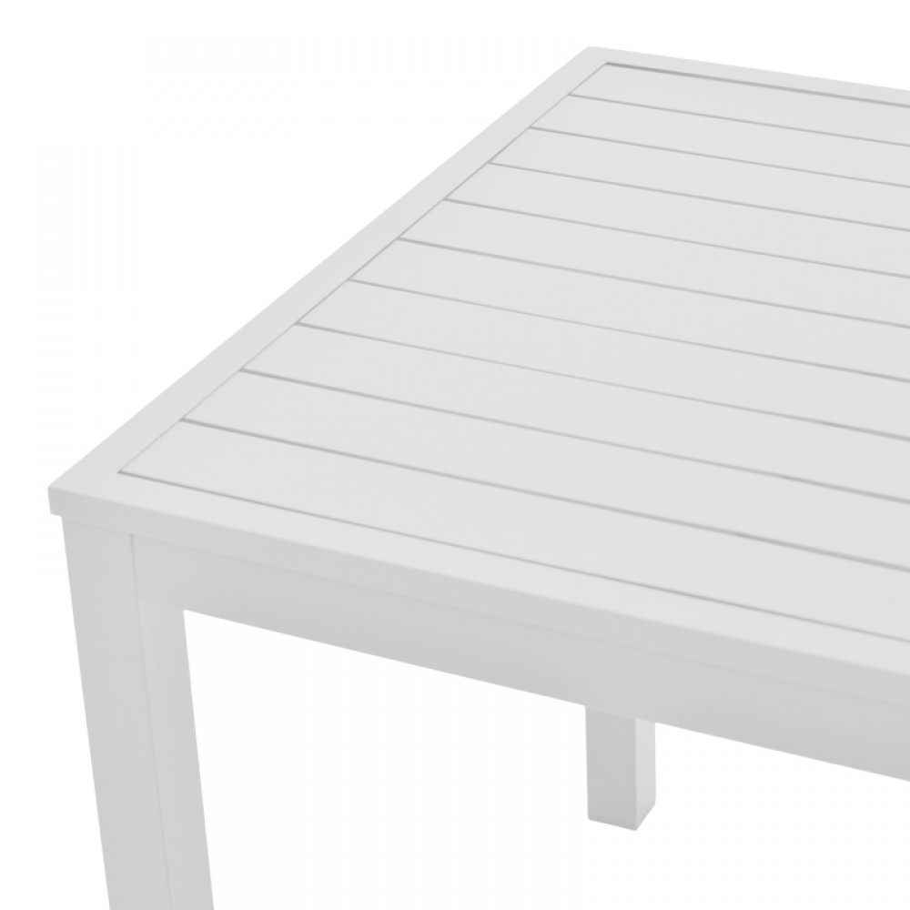 Τραπεζαρία Kliton - Pino Σετ 3Τεμ Pakoworld Αλουμίνιο Σε Λευκή Απόχρωση 80X80X74Εκ