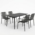 Τραπεζαρία Heven Vista Pakoworld Σετ 5Τεμ Μαύρο Αλουμίνιο 120X70X72Εκ
