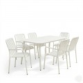 Τραπεζαρία Heven Vista Pakoworld Σετ 7Τεμ Λευκό Αλουμίνιο 150X80X72Εκ