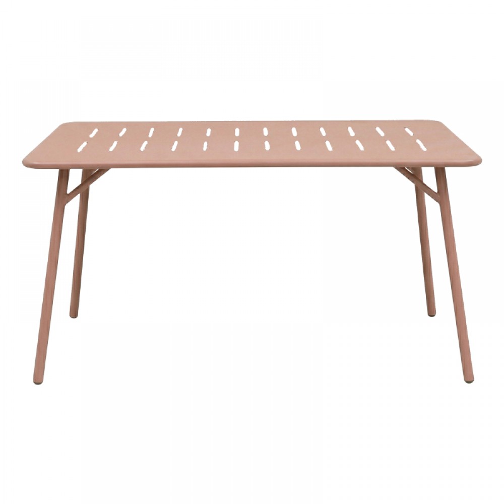 Τραπεζαρία Moraja Federal Pakoworld Σετ 5Τεμ Terracotta Μέταλλο 140X80X72Εκ
