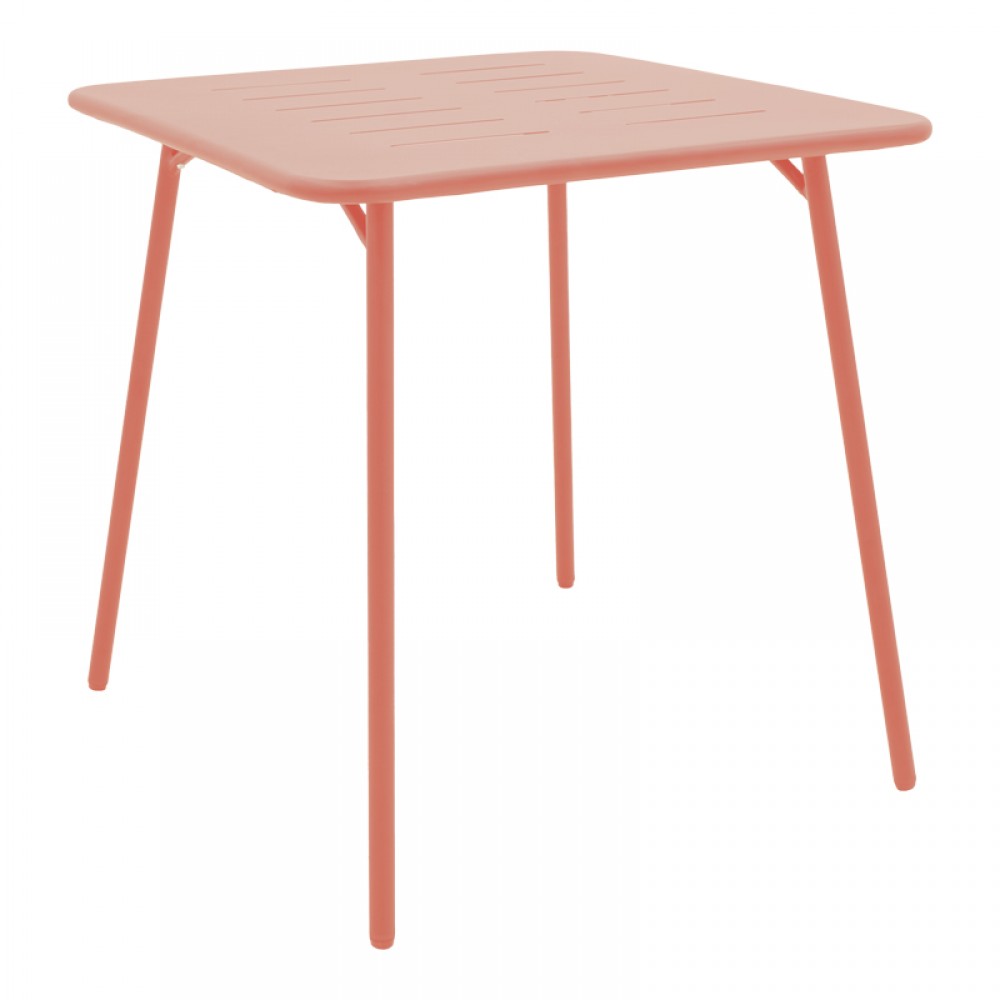 Τραπεζαρία Moraja Federal Pakoworld Σετ 3Τεμ Terracotta Μέταλλο 70X70X73Εκ