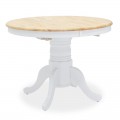 Τραπεζαρία Dallan Lars Pakoworld 5Τεμ Λευκό Rubberwood Φ100(+38)X100X75Εκ