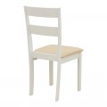 Τραπεζαρία Dallan Lars Pakoworld 5Τεμ Λευκό Rubberwood Φ100(+38)X100X75Εκ