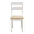Τραπεζαρία Dallan Lars Pakoworld 5Τεμ Λευκό Rubberwood Φ100(+38)X100X75Εκ