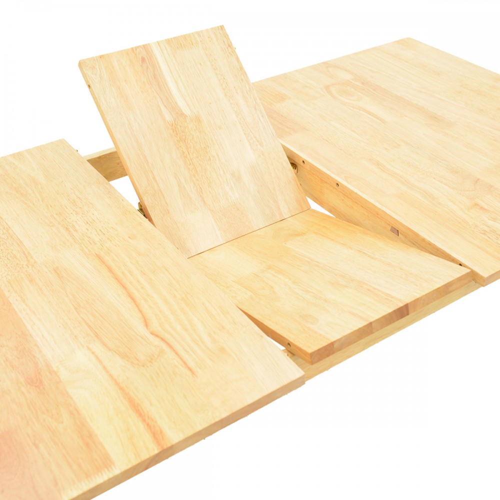Τραπεζαρία Dallan Country Pakoworld 7Τεμ Σε Φυσική Απόχρωση Rubberwood 120-150X80X74Εκ