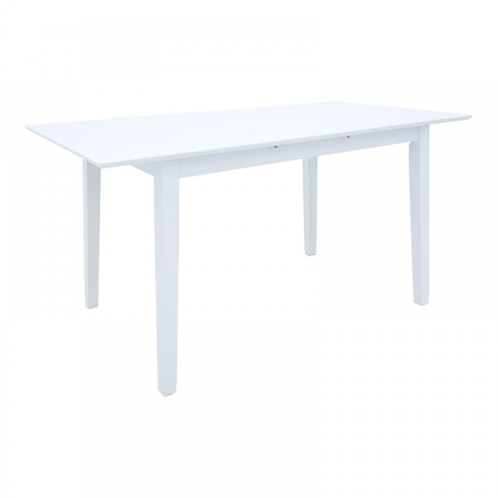 Τραπεζαρία Dallan Mabor Pakoworld 5Τεμ Λευκό Rubberwood 120-150X80X73,8Εκ