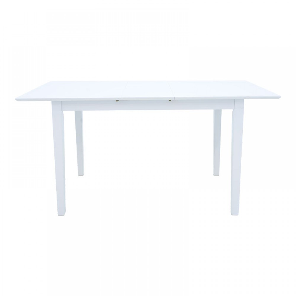 Τραπεζαρία Dallan Mabor Pakoworld 7Τεμ Λευκό Rubberwood 120-150X80X73,8Εκ