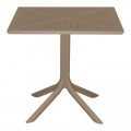 Τραπεζαρία Zoi Groovy Pakoworld Σετ 5Τεμ Cappuccino Pp 80X80X74Εκ
