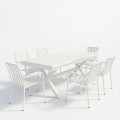 Τραπεζαρία Dagyn Vista Pakoworld Σετ 7Τεμ Λευκό Αλουμίνιο 180-240X90X76Εκ