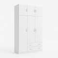 Ντουλάπα Τρίφυλλη Με Πατάρι Alvia Pakoworld Λευκό 150X51X240Εκ