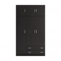 Ντουλάπα Τρίφυλλη Με Πατάρι Alvia Pakoworld Wenge 150X51X240Εκ