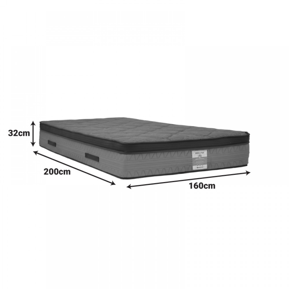 Στρώμα Deluxe Pakoworld Pocket Spring Διπλής Όψης 32Cm 160X200Εκ