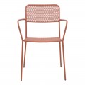 Πολυθρόνα Federal Pakoworld Στοιβαζόμενη Terracotta Μέταλλο 57X58X81.5Εκ