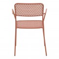 Πολυθρόνα Federal Pakoworld Στοιβαζόμενη Terracotta Μέταλλο 57X58X81.5Εκ