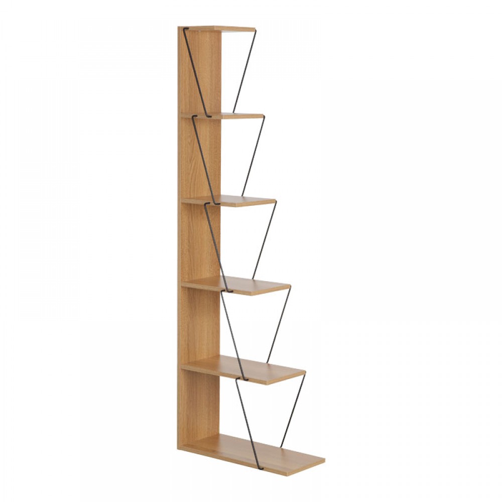 Βιβλιοθήκη Mini Tars Pakoworld Sonoma-Μαύρο 50X22X150Εκ