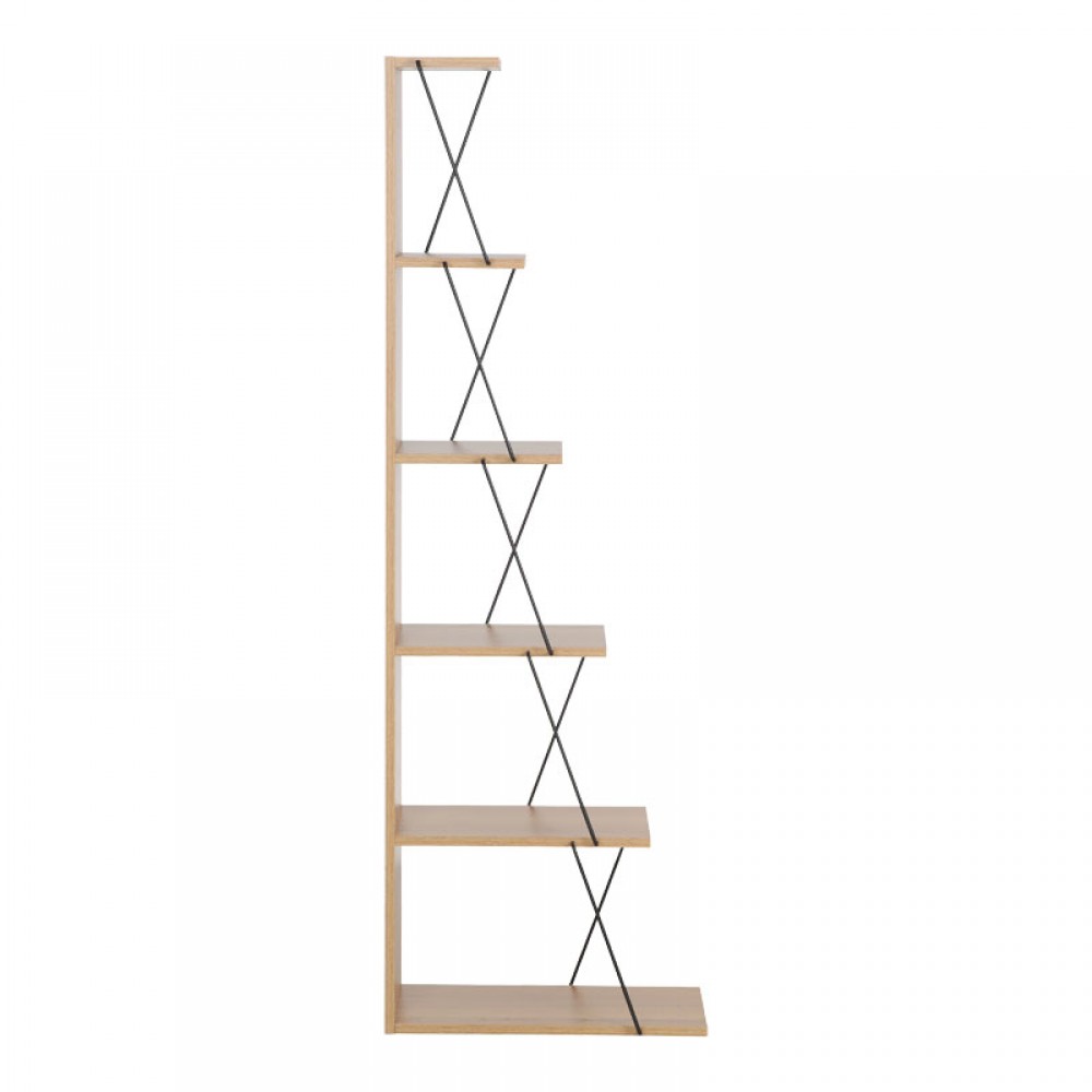 Βιβλιοθήκη Mini Tars Pakoworld Sonoma-Μαύρο 50X22X150Εκ