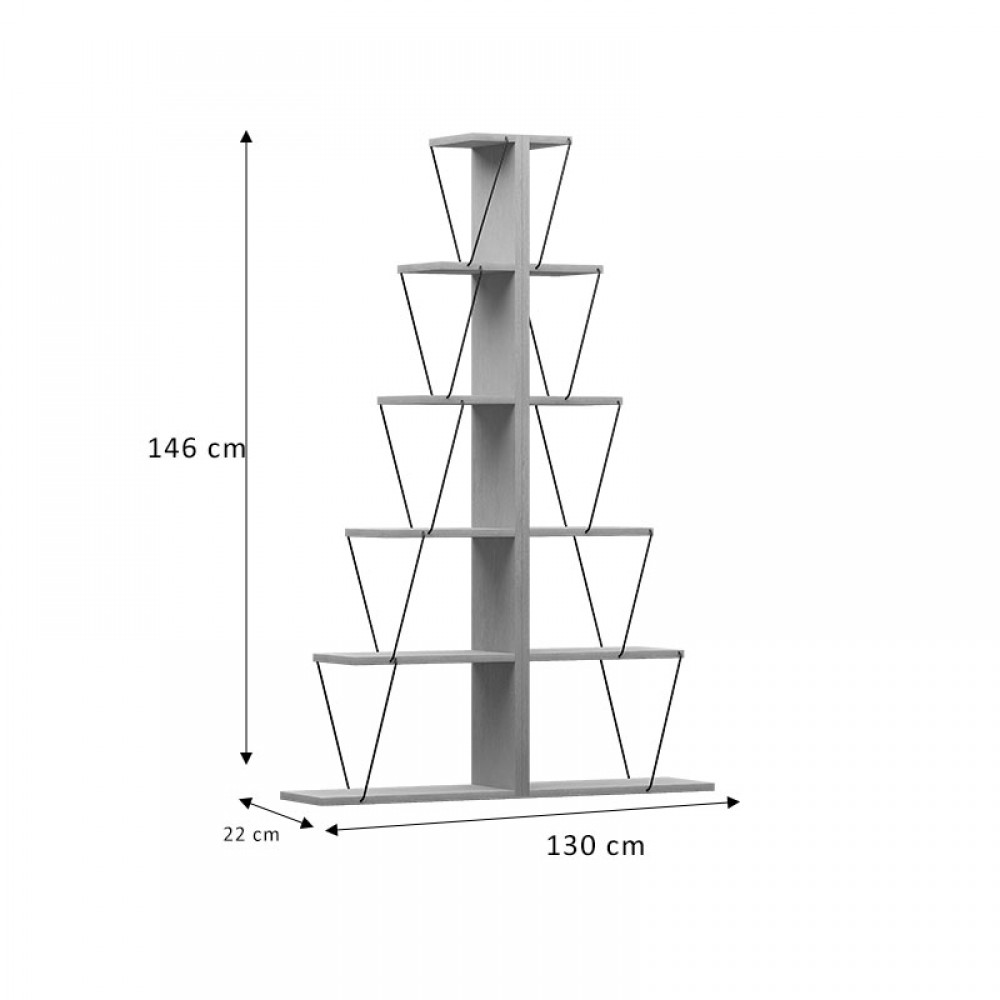 Βιβλιοθήκη Mini Tars Pakoworld Λευκό 100X22X150Εκ