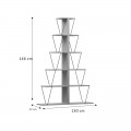 Βιβλιοθήκη Mini Tars Pakoworld Λευκό 100X22X150Εκ