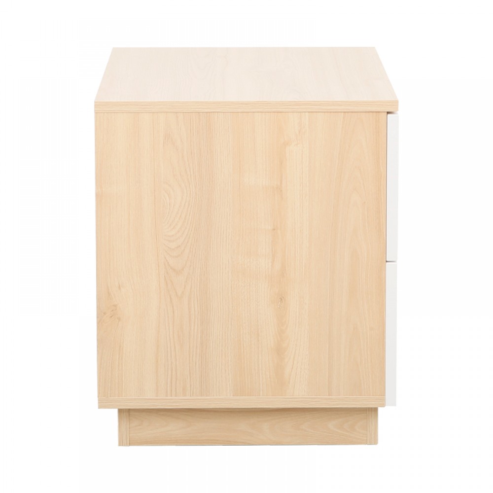 Κομοδίνο Verena Pakoworld Φυσικό Με Λευκό 48X40X48Εκ