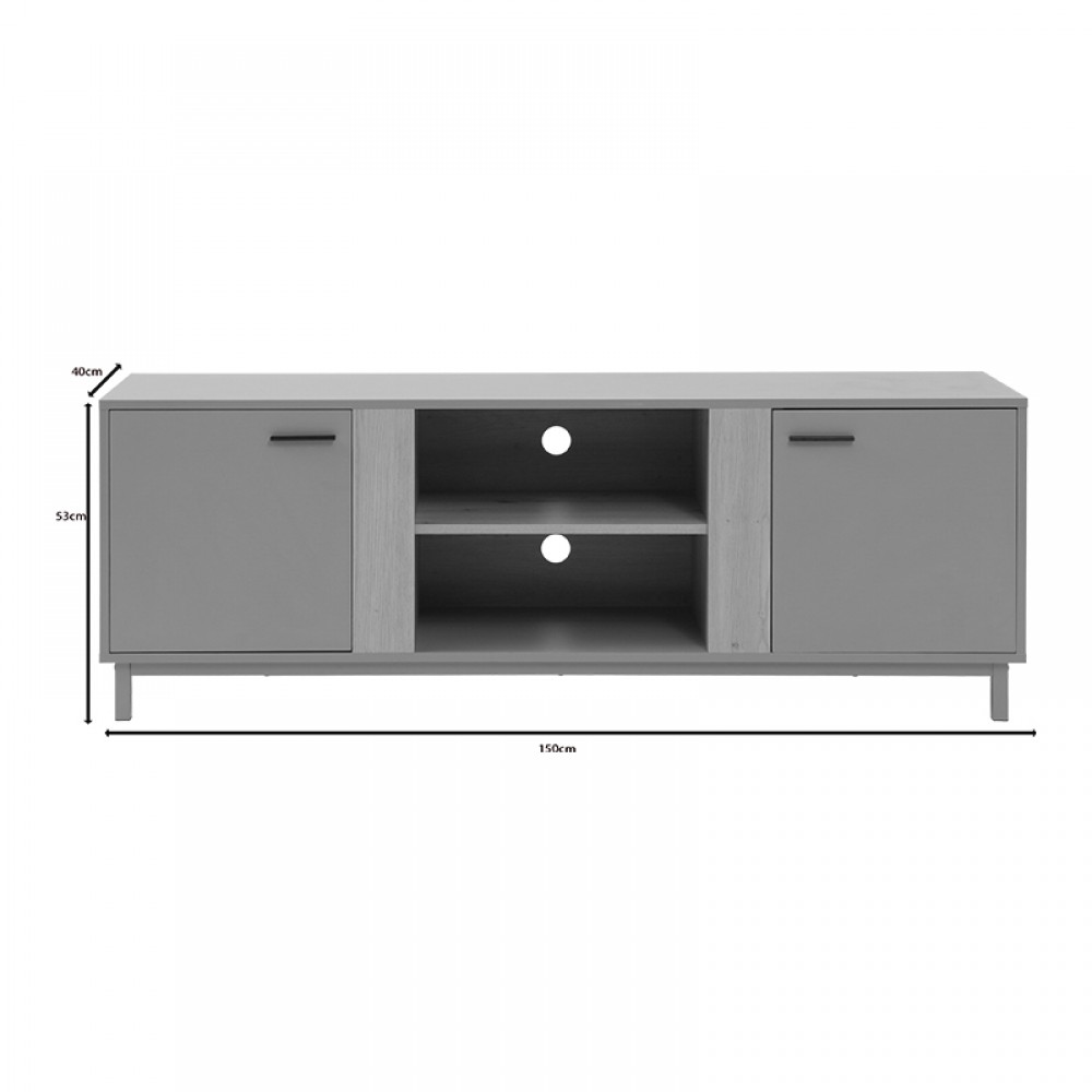 Έπιπλο Τηλεόρασης Polenio Pakoworld Taupe Με Φυσικό 150X40X53Εκ