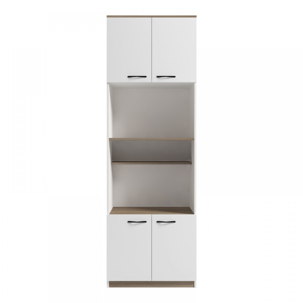 Ντουλάπα Κουζίνας Rowan Pakoworld Σε Λευκή-Sonoma Απόχρωση 60X42X182Εκ