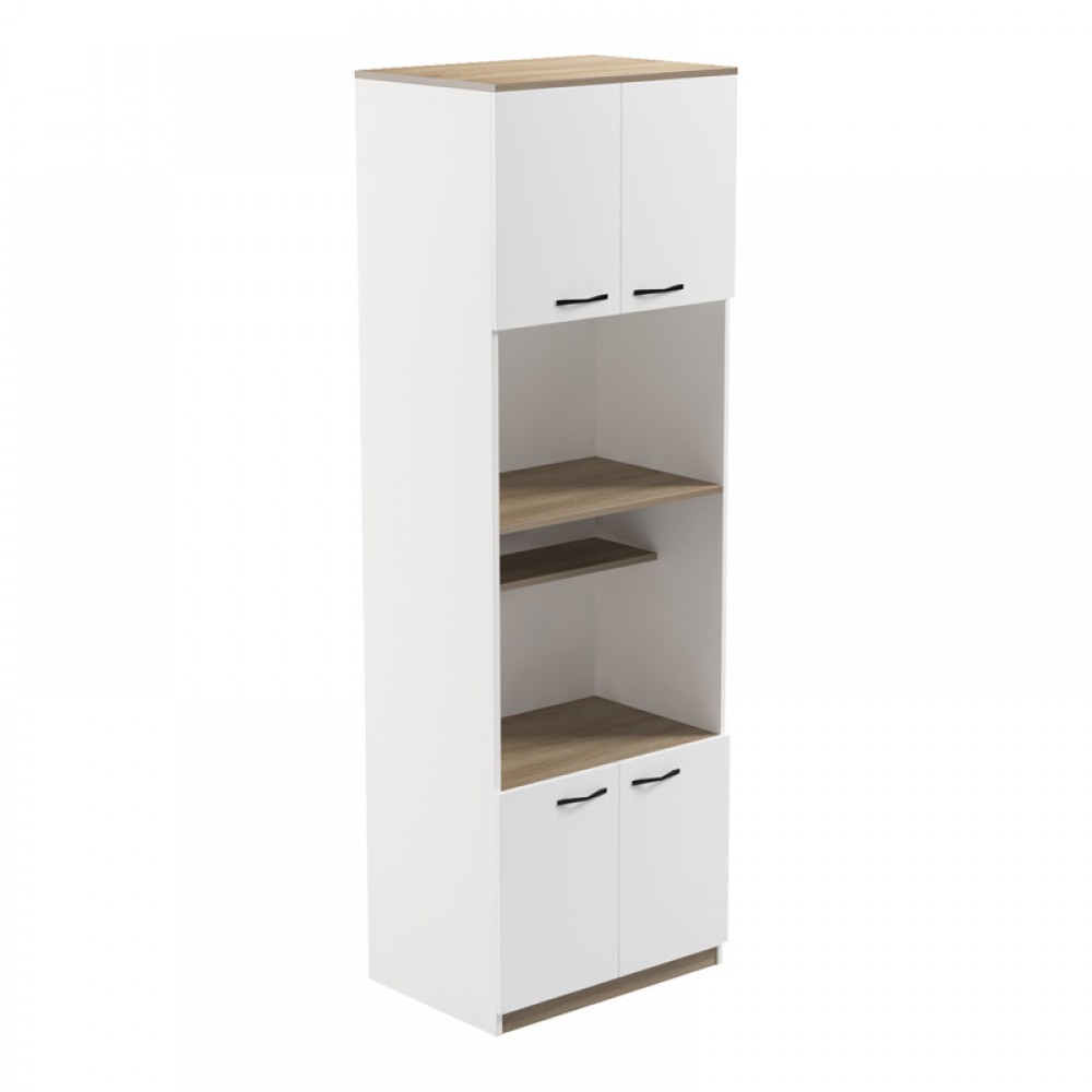 Ντουλάπα Κουζίνας Rowan Pakoworld Σε Λευκή-Sonoma Απόχρωση 60X42X182Εκ
