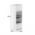 Ντουλάπα Κουζίνας Rowan Pakoworld Σε Λευκή-Sonoma Απόχρωση 60X42X182Εκ