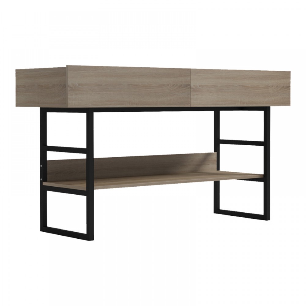 Κονσόλα Vien Pakoworld Σε Sonoma-Μαύρη Απόχρωση 139X43X75.5Εκ