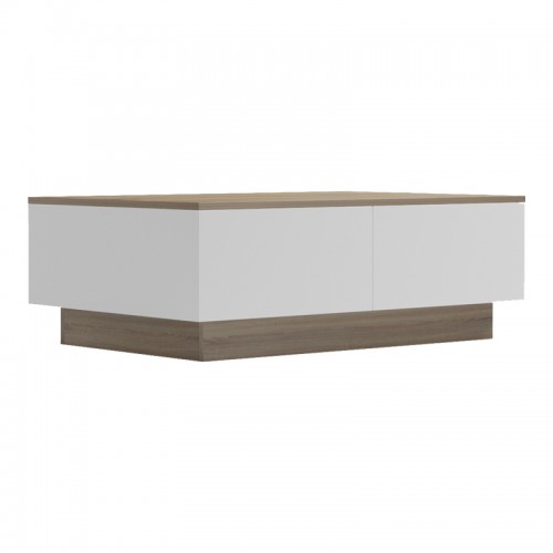 Τραπέζι Σαλονιού Winey Pakoworld Σε Sonoma-Λευκή Απόχρωση 90X60X31.5Εκ