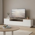 Έπιπλο Τηλεόρασης Winey Pakoworld Σε Sonoma-Λευκή Απόχρωση 180X44.5X44.5Εκ