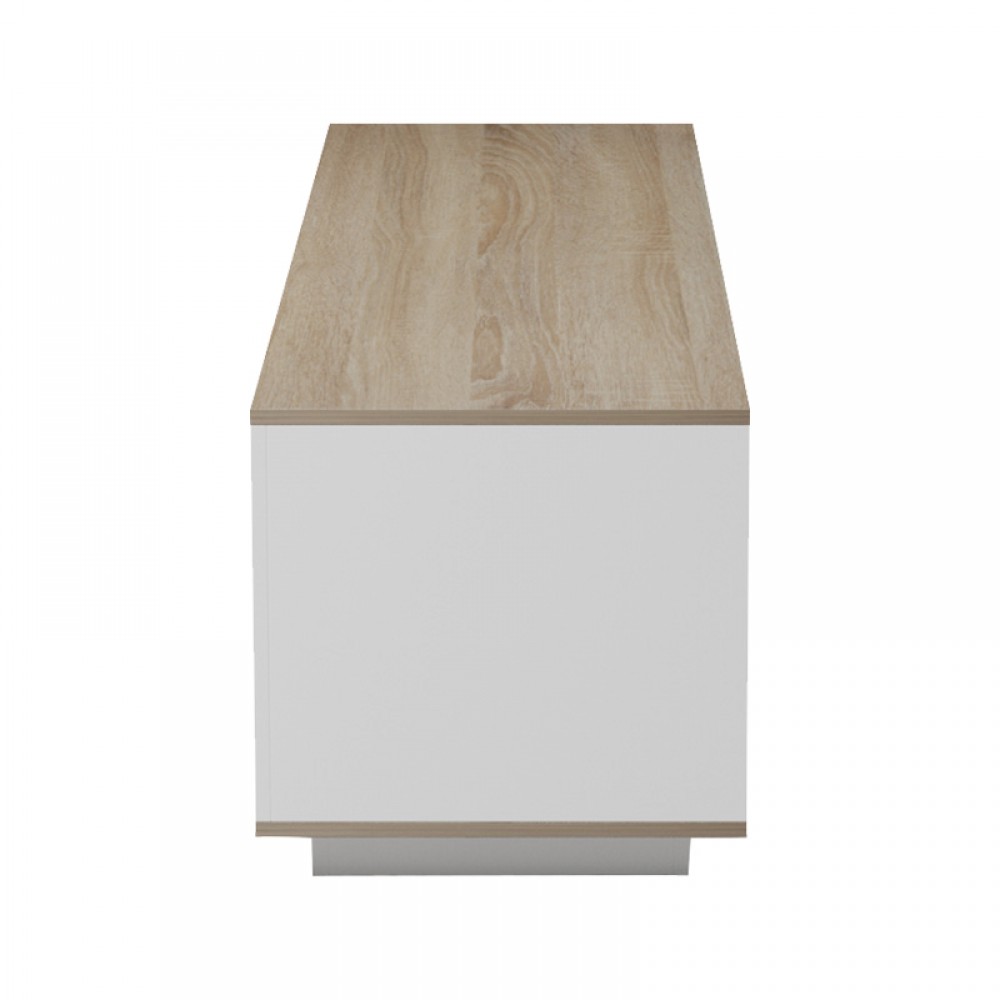 Έπιπλο Τηλεόρασης Winey Pakoworld Σε Sonoma-Λευκή Απόχρωση 180X44.5X44.5Εκ