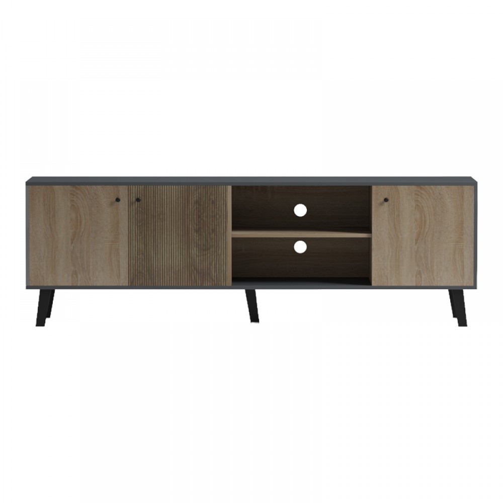 Έπιπλο Τηλεόρασης Tuscany Pakoworld Sonoma-Ανθρακί 180X41X51Εκ