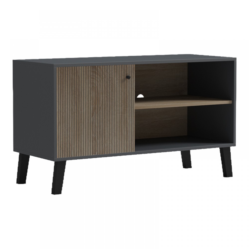 Έπιπλο Τηλεόρασης Tuscany Pakoworld Sonoma-Ανθρακί 100X40X51Εκ