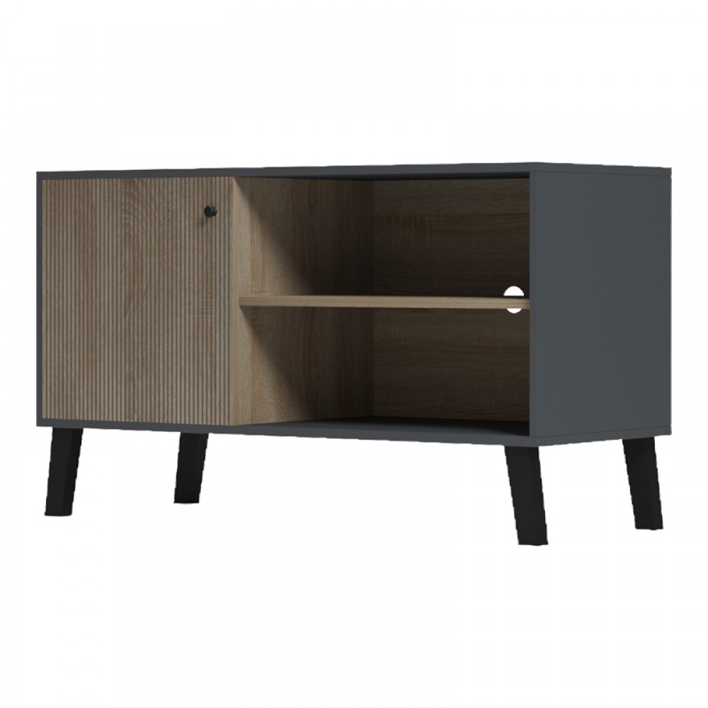 Έπιπλο Τηλεόρασης Tuscany Pakoworld Sonoma-Ανθρακί 100X40X51Εκ