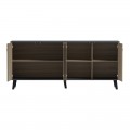 Μπουφές Tuscany Pakoworld Sonoma-Ανθρακί 180X40X78.6Εκ