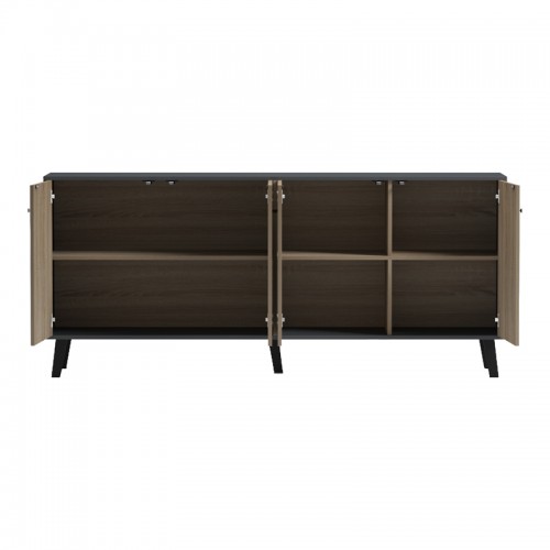 Μπουφές Tuscany Pakoworld Sonoma-Ανθρακί 180X40X78.6Εκ